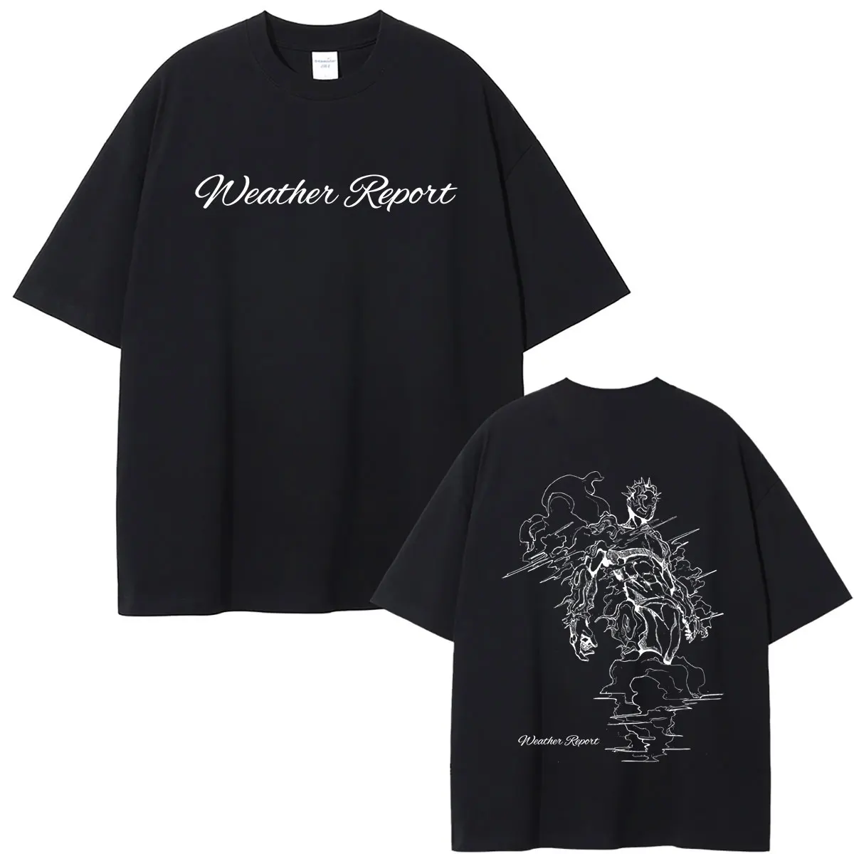 Hot Sale Anime Jojo Bizarre Adventure T-shirt Weather Report Graphic T Shirts Tops Men Women Manga Fashion Oversized Streetwear