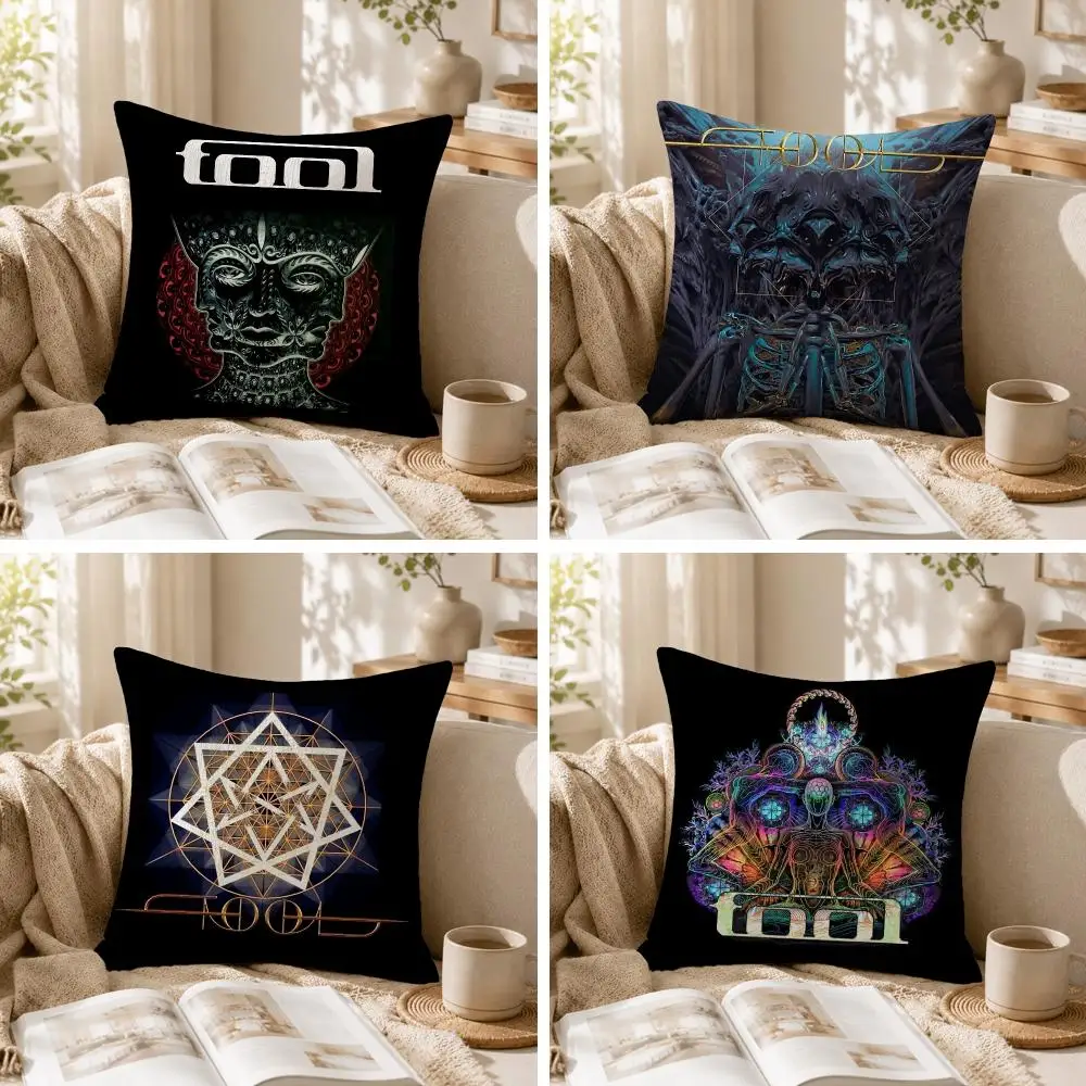 T-Tool Band Rock Classic Cushion Cover Natural Linen Organic Fabric Double-Sided Printing Sofa Home Decor Gift Pillow Case