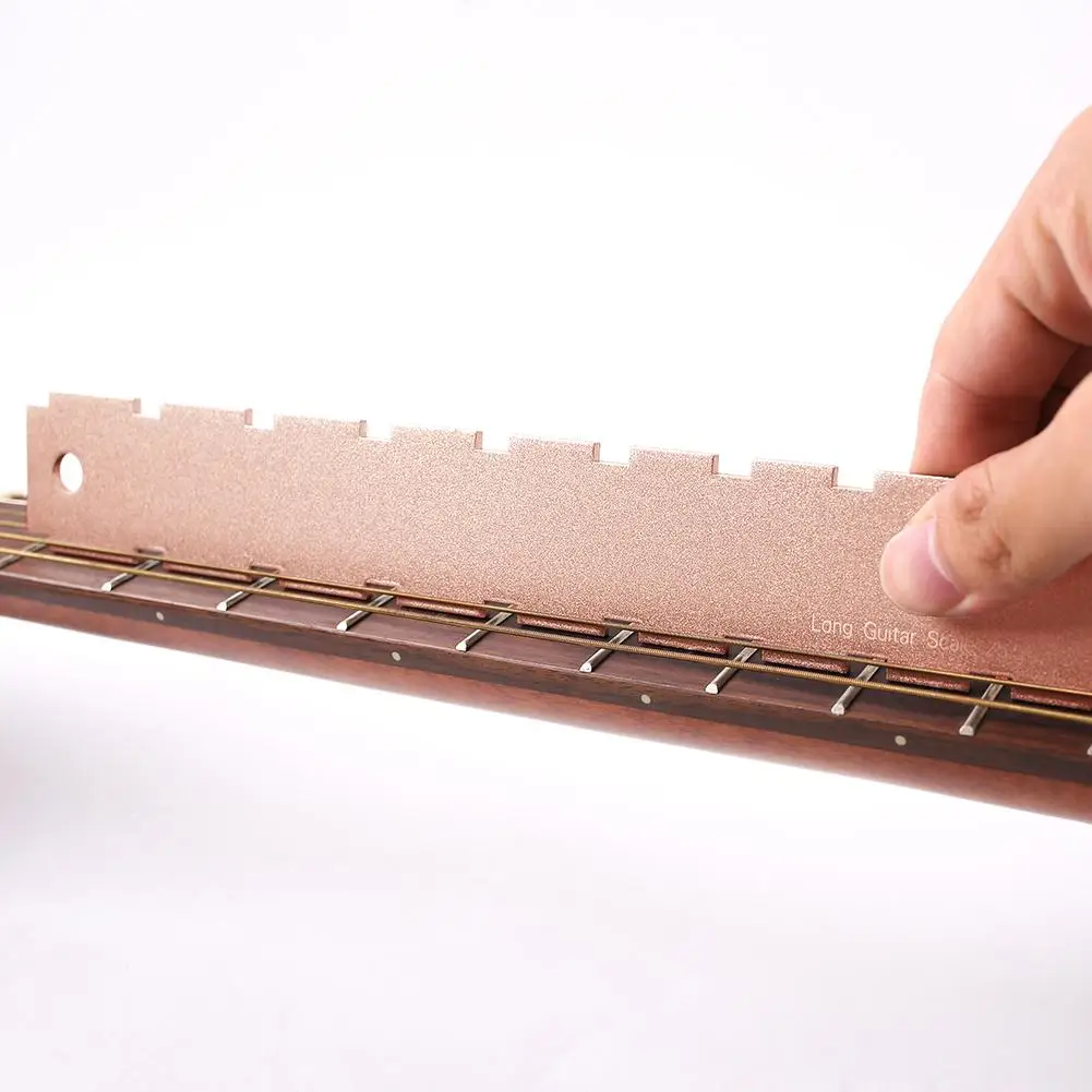 Guitar Neck Luthier Notched Straight Fretboard Edge Fret Ruler Aluminum Luthiers Tool Compatible For Gibson Fender Guitar