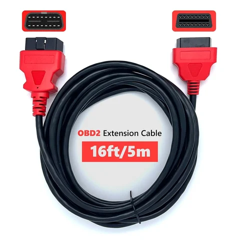 Удлинительный кабель OBD2, 10 футов/3 м, 16 футов/5 м, 33 фута/10 м, 16-контактный OBDII «папа-мама», сверхдлинный удлинитель, диагностический удлинитель, адаптер