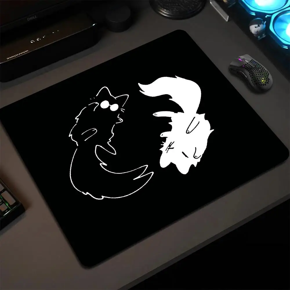 

Black White Kittens Mouse Pad 40X45 Large Square Computer Office Game Table Mat Rubber Anti-slip Mousepads Small Decor Desk Pads