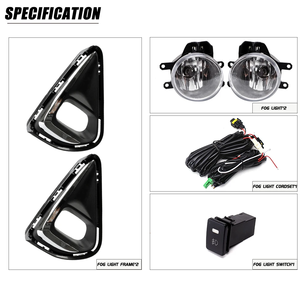 Front Bumper Fog Lamp Upgrade Kit FOR TOYOTA COROLLA AXIO 2018 2019 2020 Version Additional Foglight Set Switch + Wiring