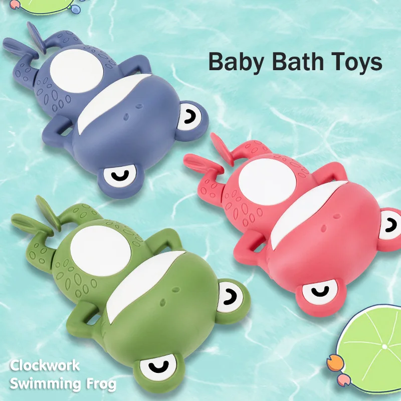 

Baby Bath Toys Swimming Bath Beach Toys Cute Animal Float Bathing Ducks Frog Clockwork Water Toys For Infant Newborn