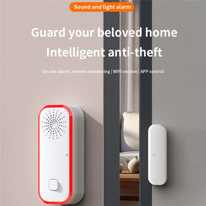 【NEWLY】Home Security Device Wifi Door Window 100Db Alarm With Magnetic Sensor Tuya APP Remote Alert System Door Open/Closed Dete