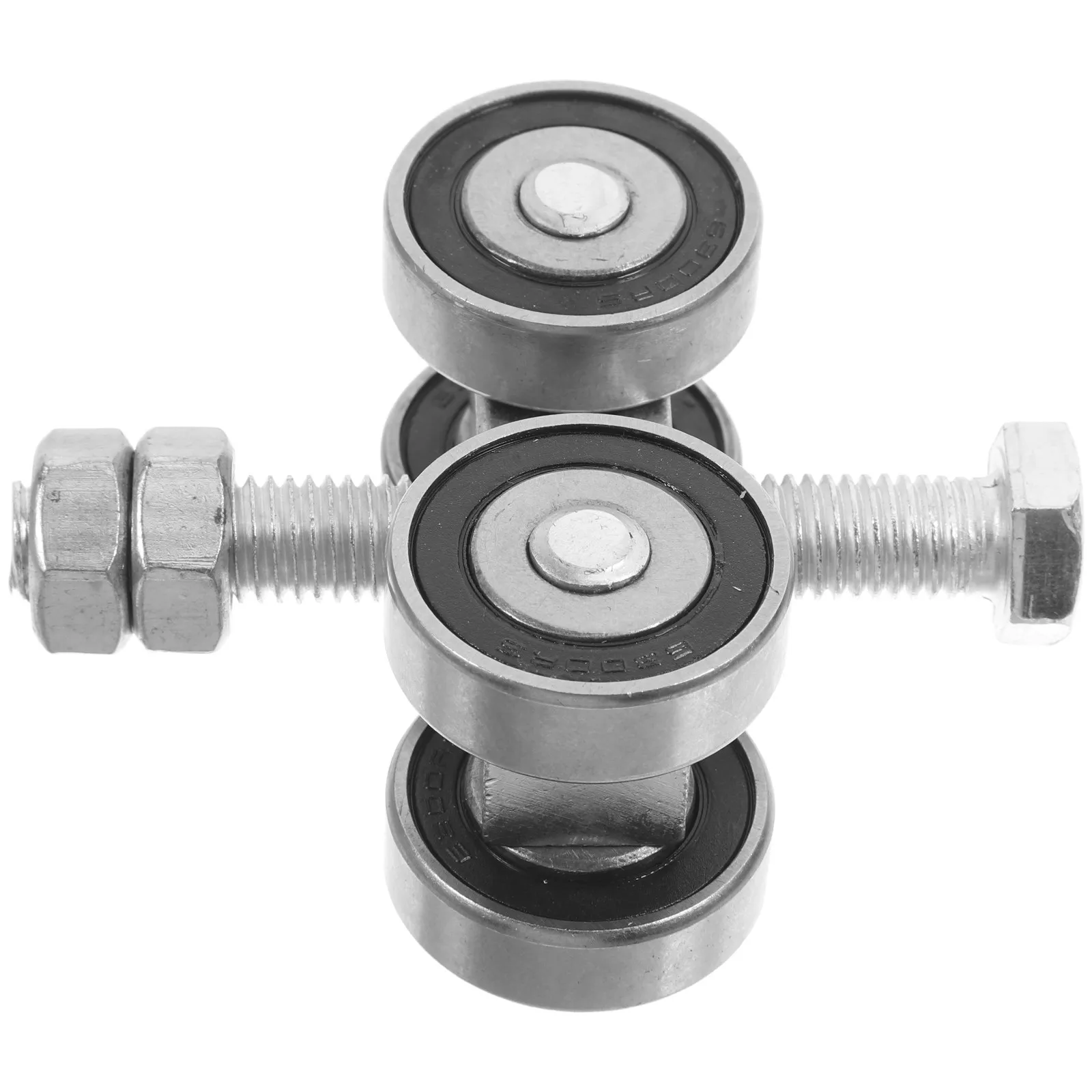 Metal Pulley Sliding Door Wheel Stainless Steel Double Bearing Groove Roller Track Heavy Duty Barn Door Pulley Smooth Sliding