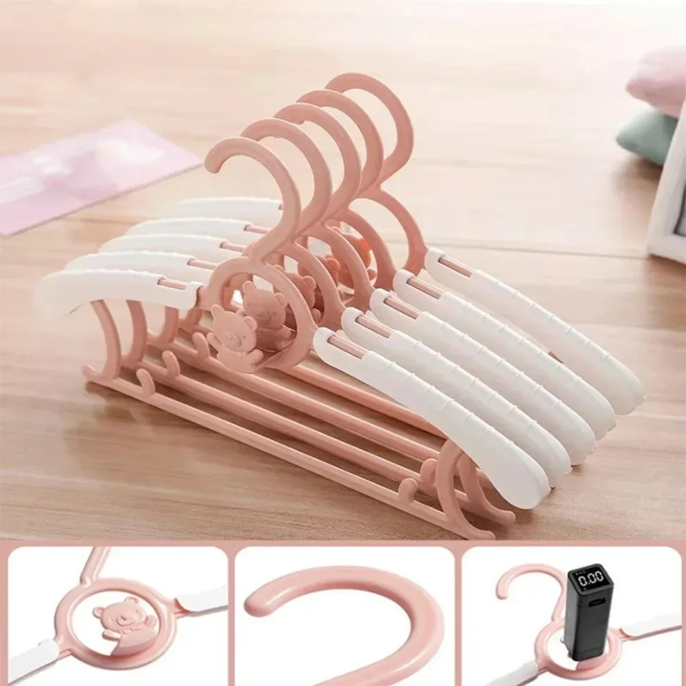Non-slip Baby Clothes Adjustable Hanger Cute Kids Clothes Organizer Storage Hangers Closet Children Space Saving Coats Rack