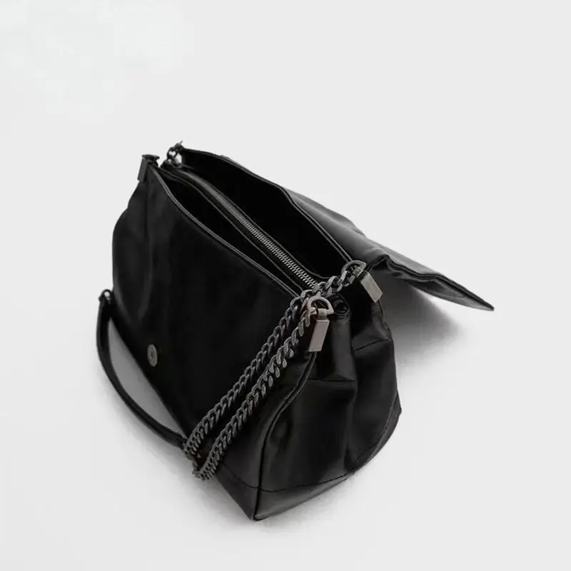 حقيبة روك كوميوتر الضالة للنساء ذات سعة كبيرة وحقيبة كتف بسلسلة معينية قابلة للطي #2