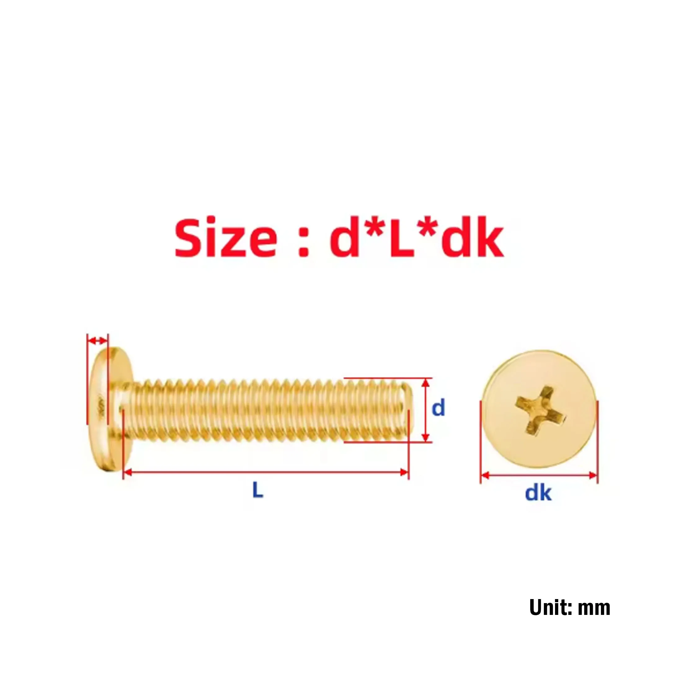M2 M2.5 M3 M4 Carbon Steel Cross Phillips Ultra Thin Flat Wafer Head Screw DK：4-8mm L:3-14mm