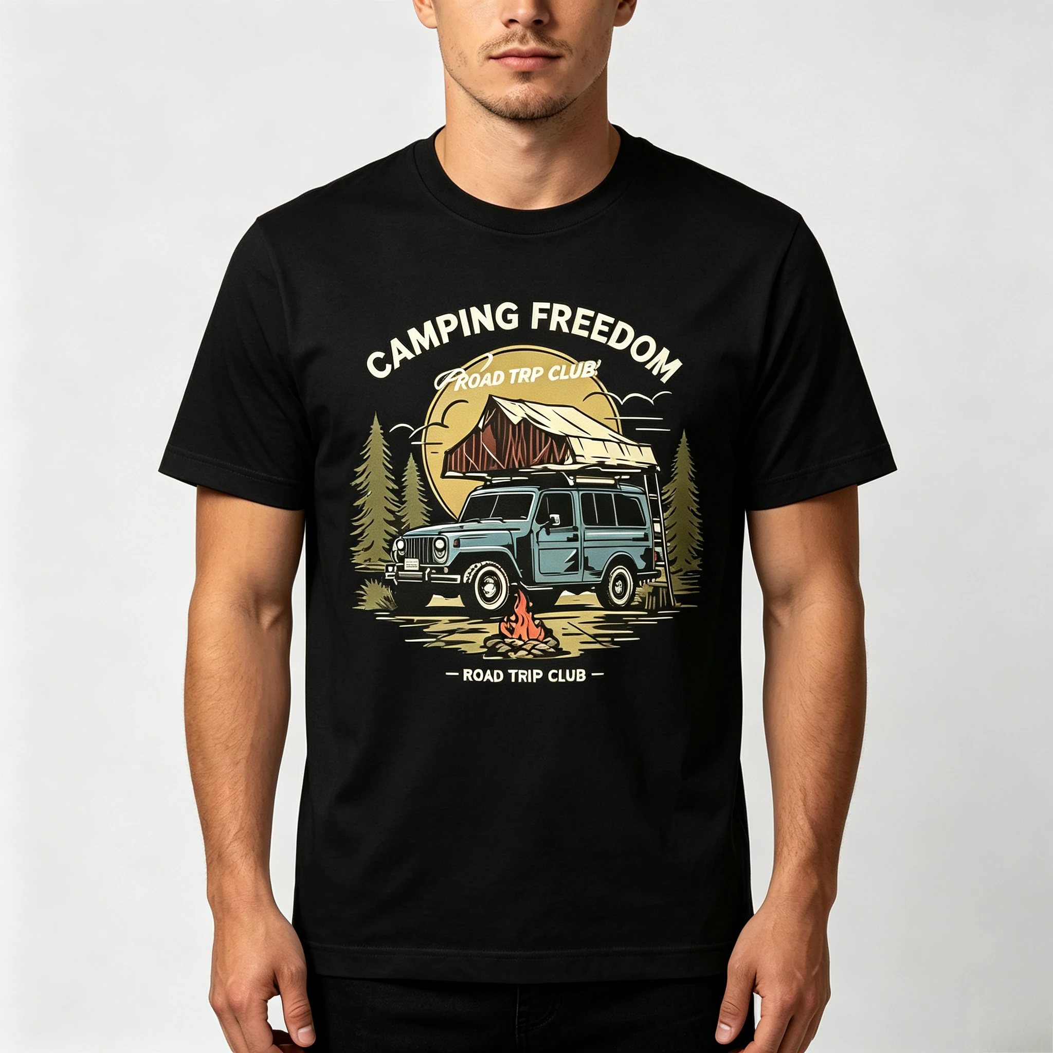 Outdoor Adventure Vehicles - Camiseta de Manga Corta para Hombre,