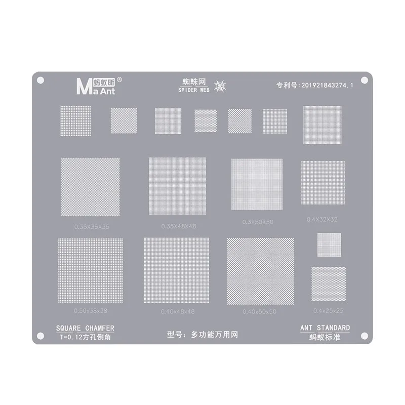 MaAnt BGA Reballing Stencil For iPhone 8-14 Pro MAX Motherboard CPU NAND IC Chipping Planting Tin Template Soldering Steel Mesh