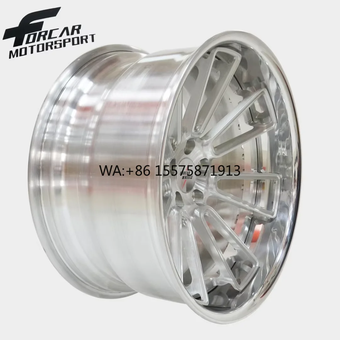 

Высококачественные кованые диски Forcar для автоспорта, серебристые, двухсоставные, 16-24 дюйма, на заказ