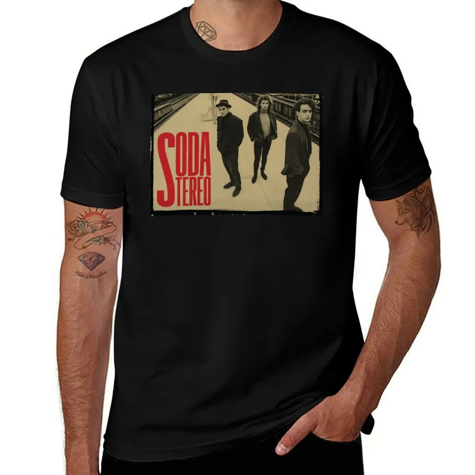 Soda Stereo # 1 T-Shirt Casual Loose Short Sleeve Tee for Men T-Shirt