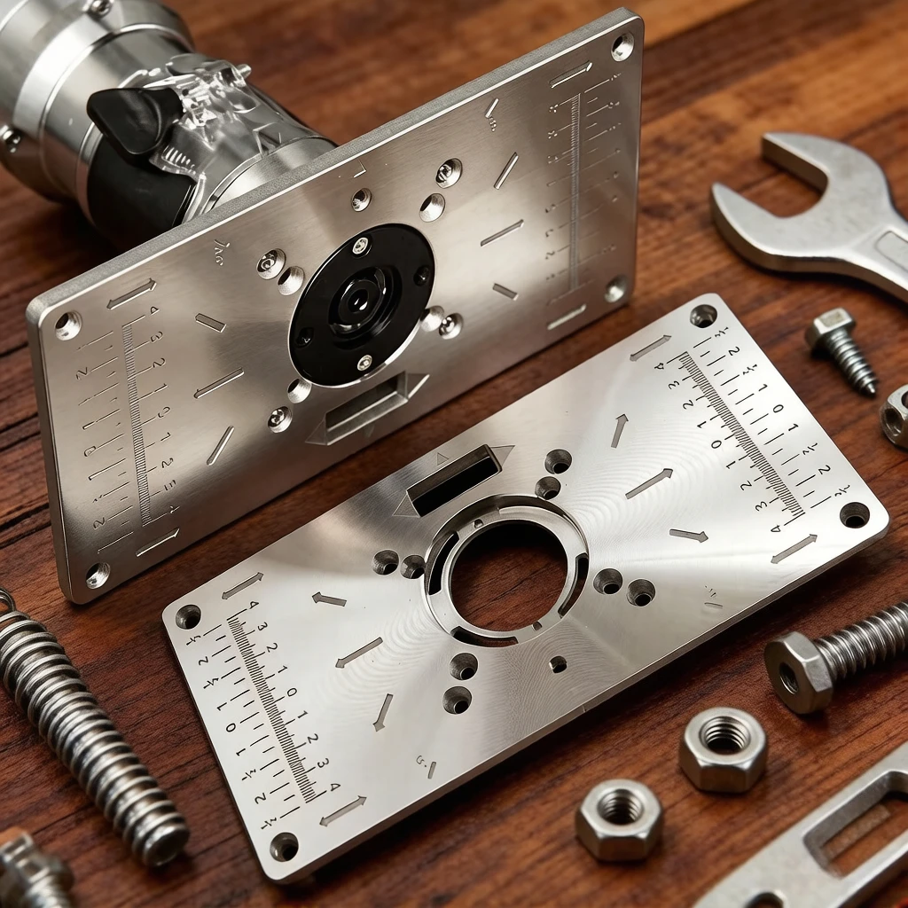 Router Table Insert Plate - Aluminum Plate with Rings for Woodworking Routing, Milling and Trimming Machines