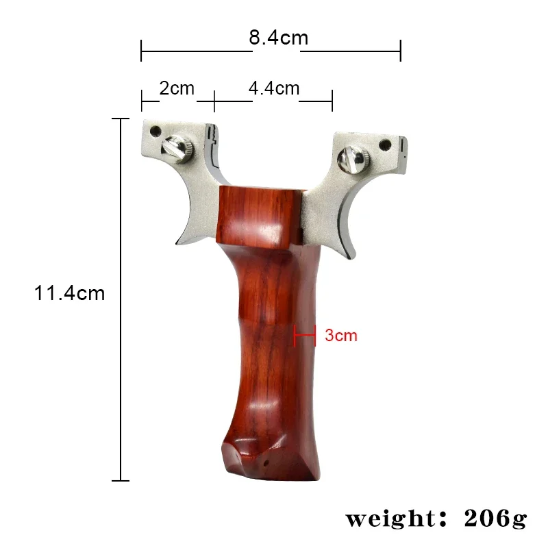 High-quality Wooden Handle Stainless Steel Bow Head Slingshot Durable Outdoor Shooting Toys Field Hunting Sling Solid Wood Sling