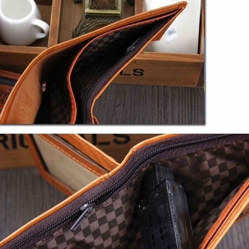 Men's Wallet Money Bag Leather Slim Wallets Men Leather Bifold Short Credit Card Holders Coin Purses Business Purse Carteira