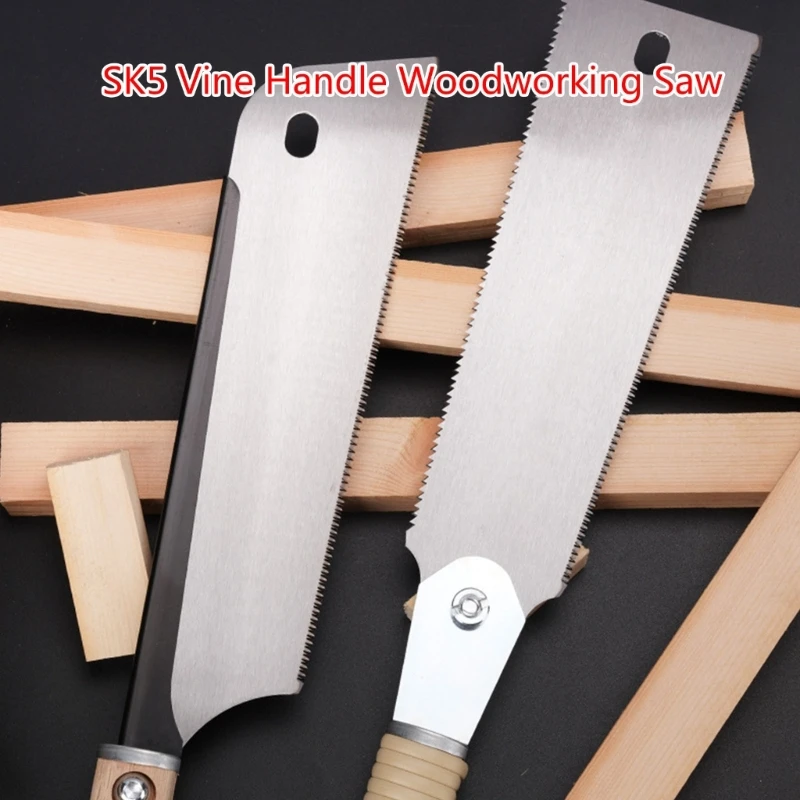 SK5 Double Edged Japanese Hand Wooden Handle Hand Woodworking Pull Sawing Flexible Trim Sawing Fast Cutting Too