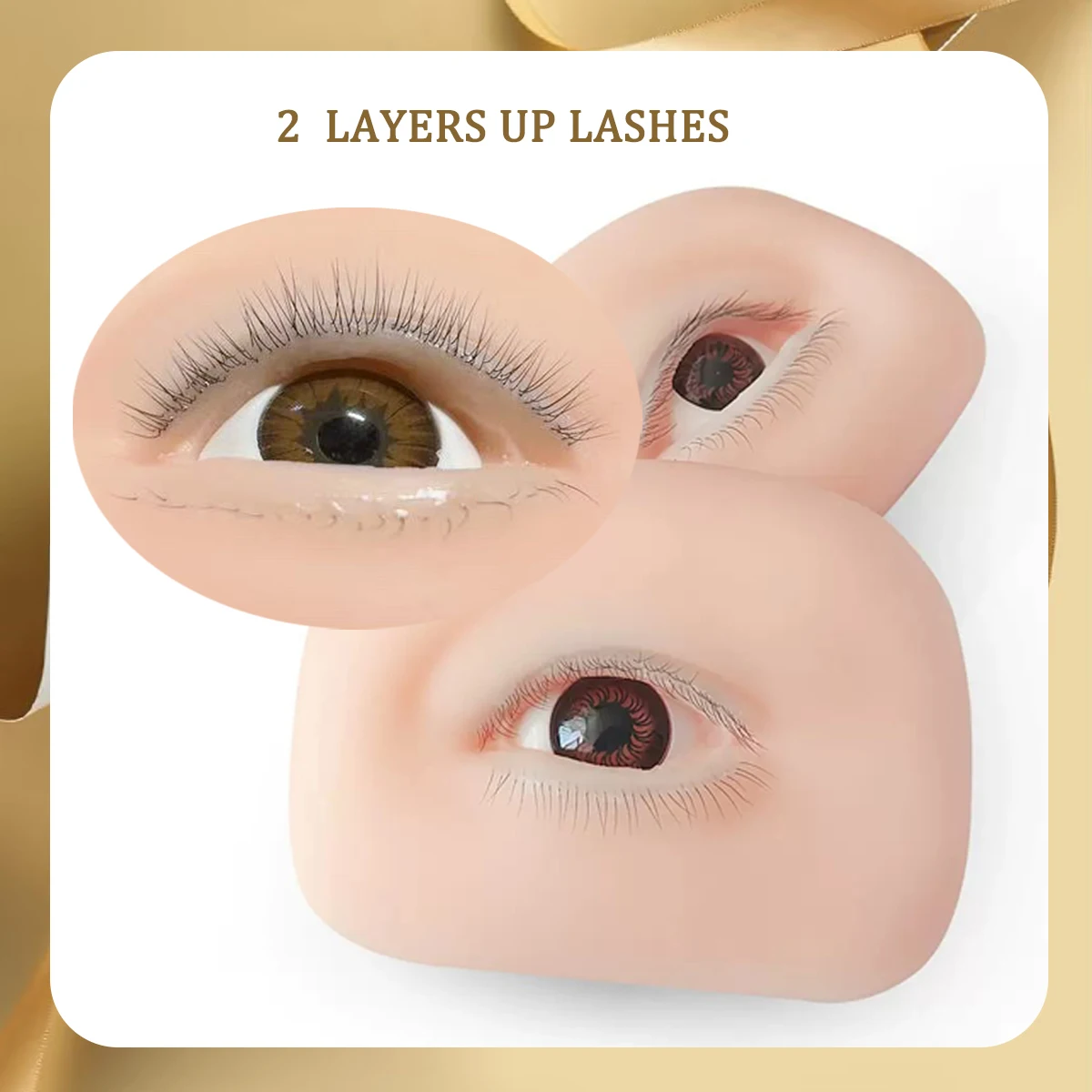 3D つけまつげマネキンフラット人形ヘッド再利用可能なシリコーン練習ツールラッシュアーティストまつげ移植トレーニングマネキン目