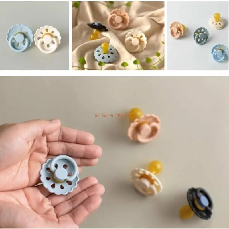 Dot Menenangkan 96GC untuk Bayi Baru Lahir Puting Berbentuk Bunga untuk Bayi Laki-laki Perempuan Usia 0 hingga 6 Bulan