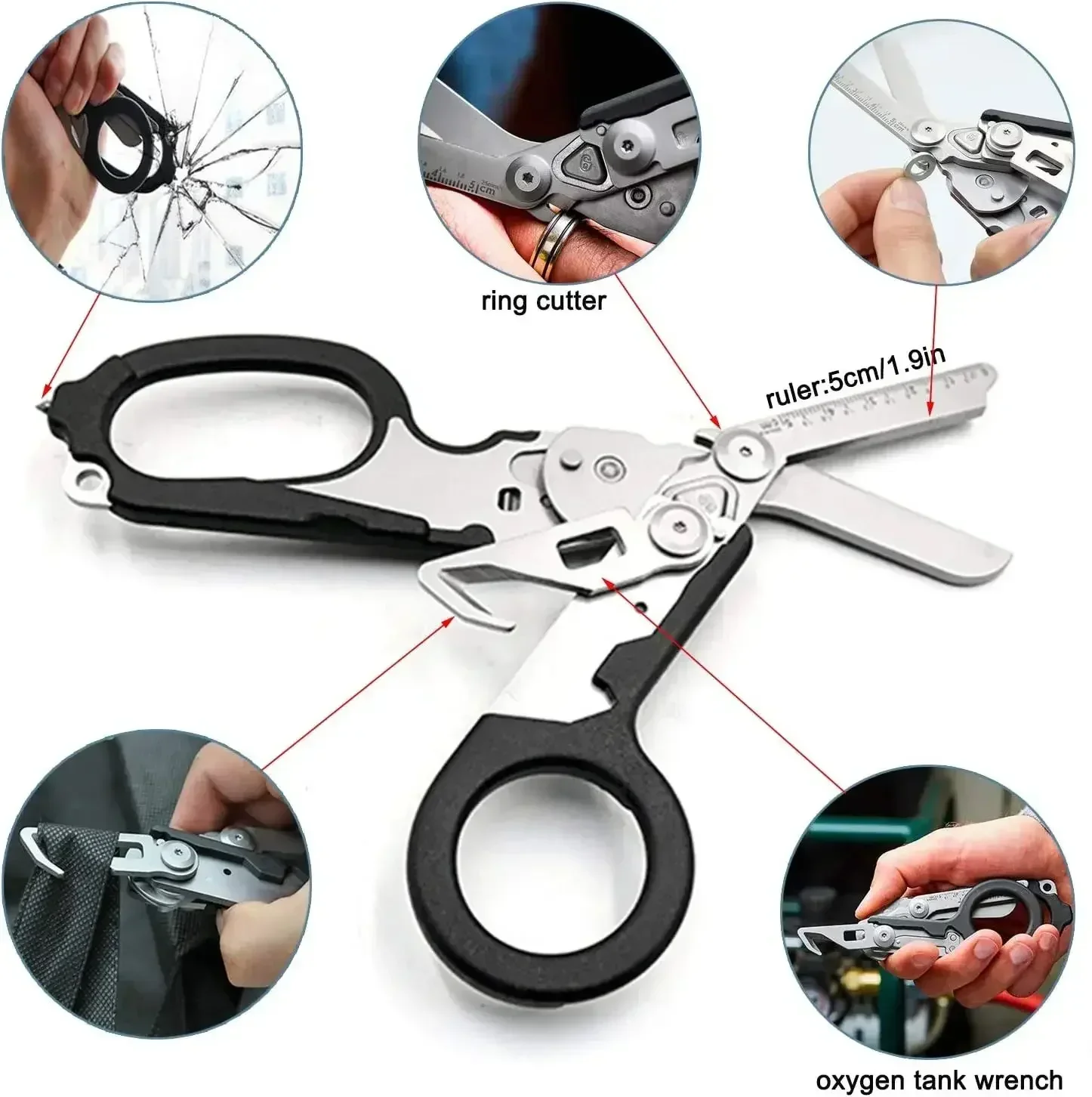 Tactical Mini Emergency Response Rescue Scissor Raptors Shears Portable EMT Folding Scissors Outdoor Survival First Aid Kit Tool