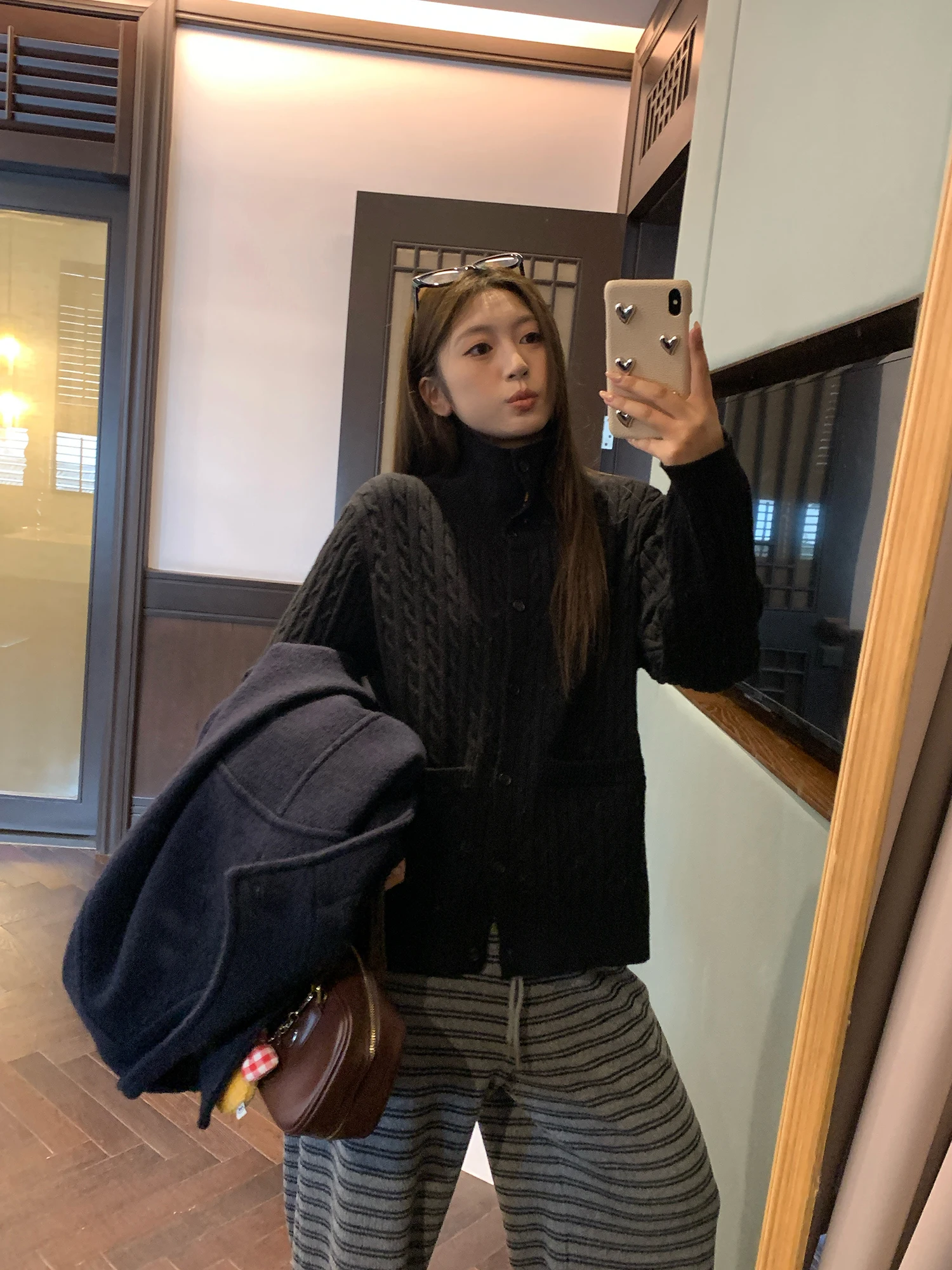 

Faionable Knitted Sweater with Twist Strip Andy Fce Large Size Casual Loose Fit Soft Winter Outerwear for Women