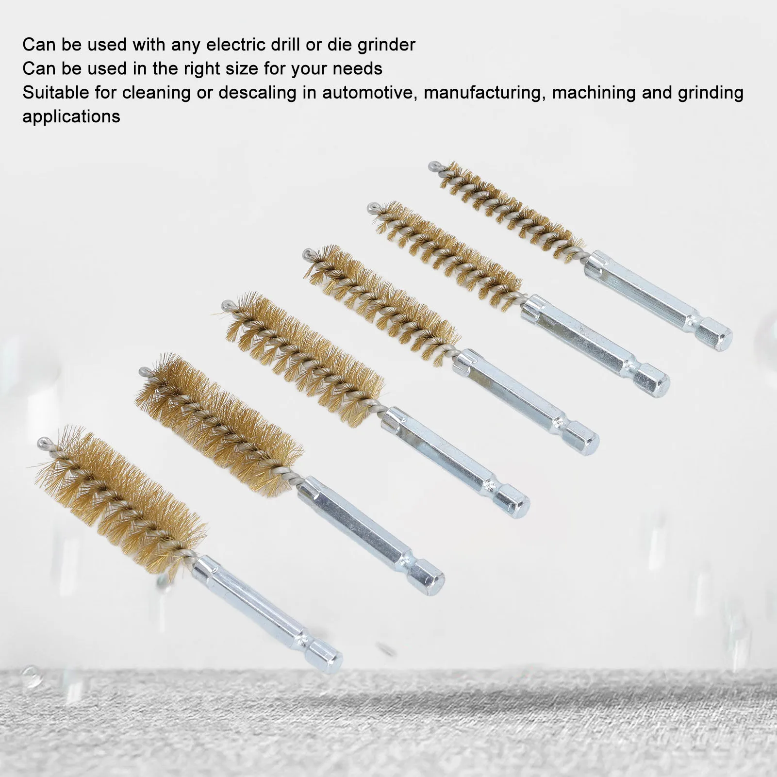 Bore Brush Bore Brush 4in Rust Proof Twisted Wire Cleaning Brush with 1/4in Hex Shank for Electric Drill  Driver
