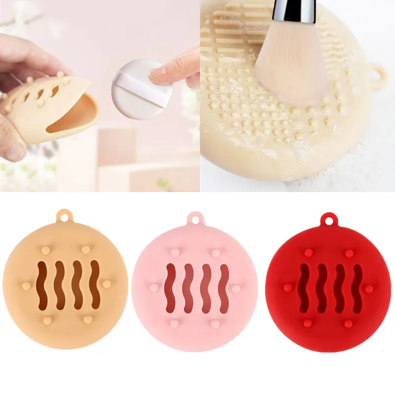 New Soft Silicone Powder Puff Case Portable Makeup Sponge Storage Box Silicone Protective Beauty Egg Powder Puff Container Box