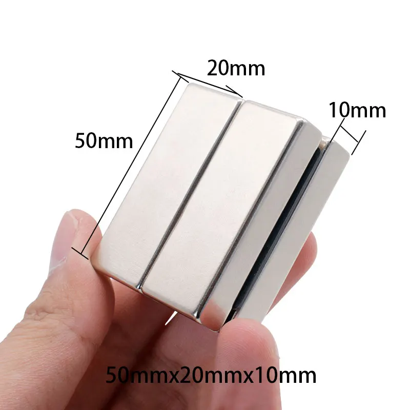 1/2/3/5PCS 50x20x10mm Neodymium Magnet 50mm x 20mm x 10mm N35 NdFeB Block Super Powerful Strong Permanent Magnetic imanes