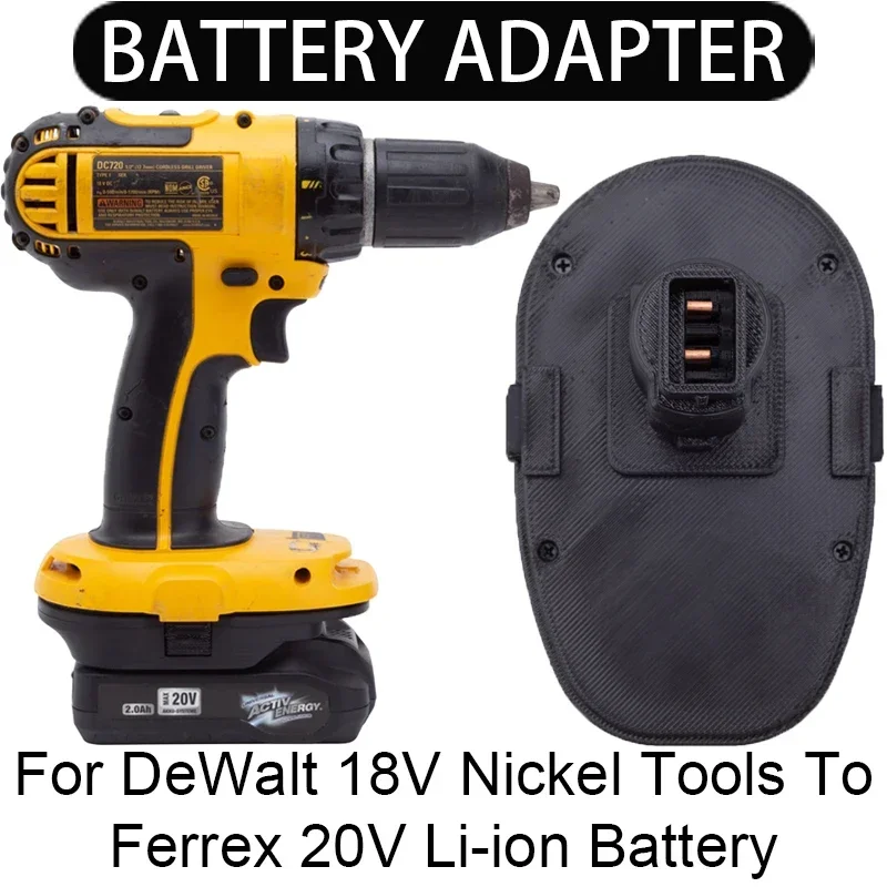 

Adapter/Converter for DeWalt 18V Nickel Tools Convert To Ferrex 20V Aldi Energy Li-Ion Battery Adapter