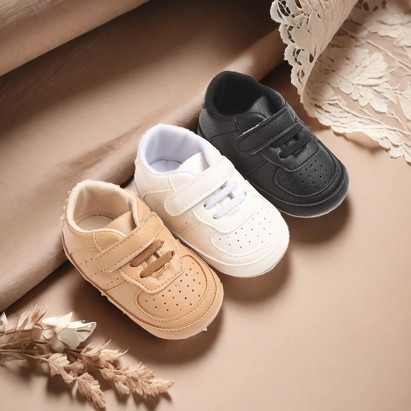 

Fashionable Solid Color Baby Sports Shoes With Rubber Soles Anti Slip and Comfortable Walking Shoes First Generation Baby Walk