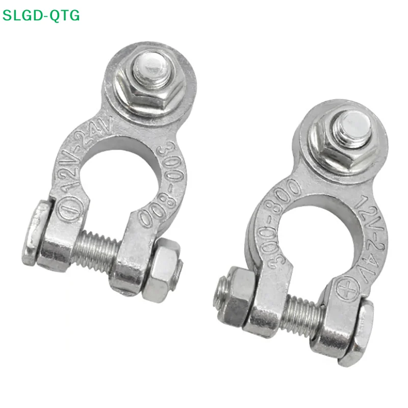 Hot！1 Pair Battery Terminal Clamp Zinc Alloy Positive & Negative Pole Auto Car Screw Connector Car Battery Terminal Clamp