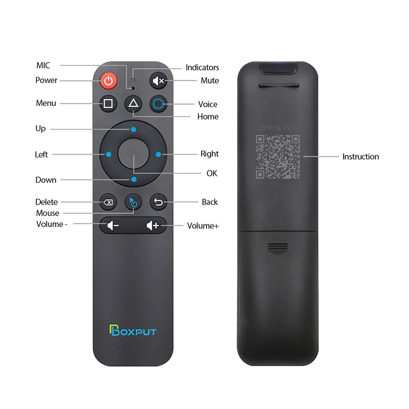 BTS 5.0 bt Remote Control BLE BPR1S Plus 2.4G with Gyroscope Voice for Tvbox BT airmouse Remote Support IR Learning