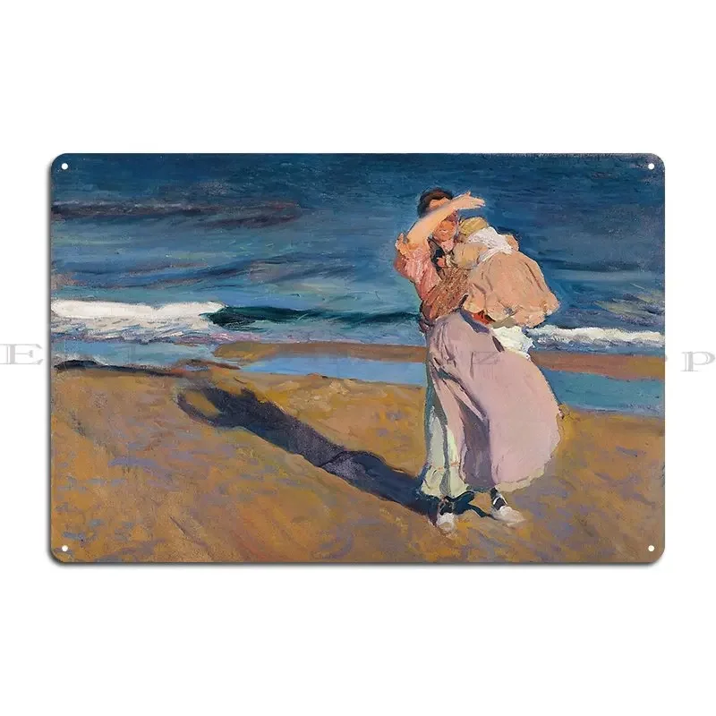 Fisherwomen With Her Son Joaqu%C3%Adn Sorolla 1908 Metal Plaque Poster Kitchen Vintage Rusty Club Create Tin Sign Poster