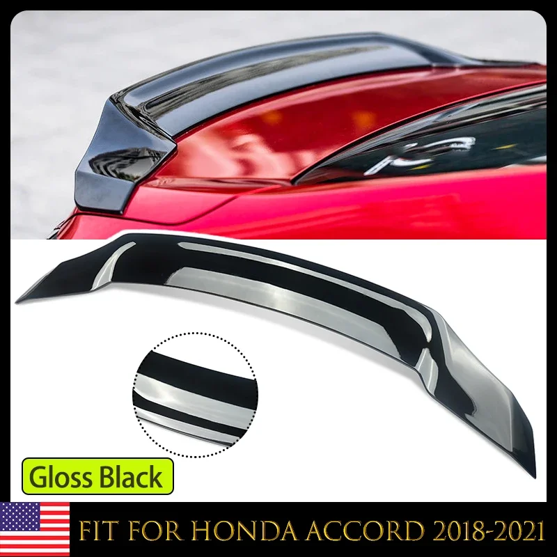 FOR HONDA ACCORD JDM STYLE HIGH KICK GLOSSY BLACK DUCKBILL TRUNK SPOILER 2018-2022