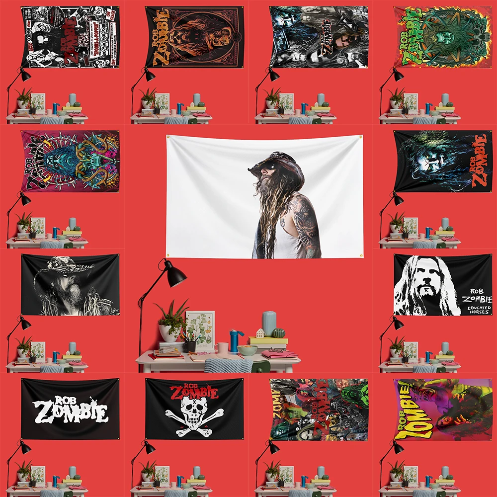 

Rob Zombie Inspired Rock Music Flag 3x5 FT 90x150cm Polyester Decorative Banner Tapestry For Music Fans Bedroom Wall Decoration