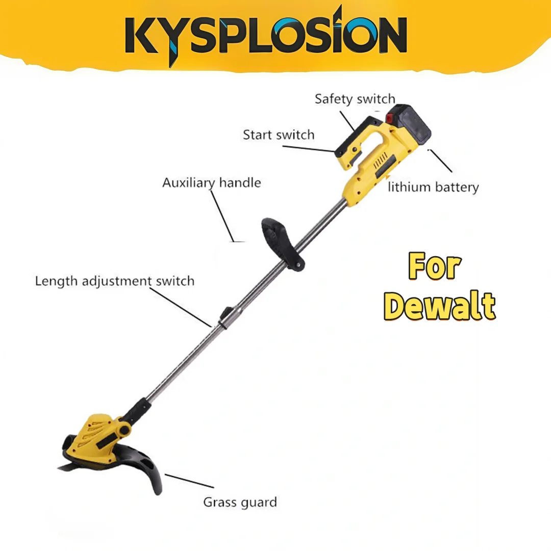 

Регулируемая телескопическая ручка со складной конструкцией, электрический инструмент для обрезки газона для Dewalt 20 В, электрический триммер для газона