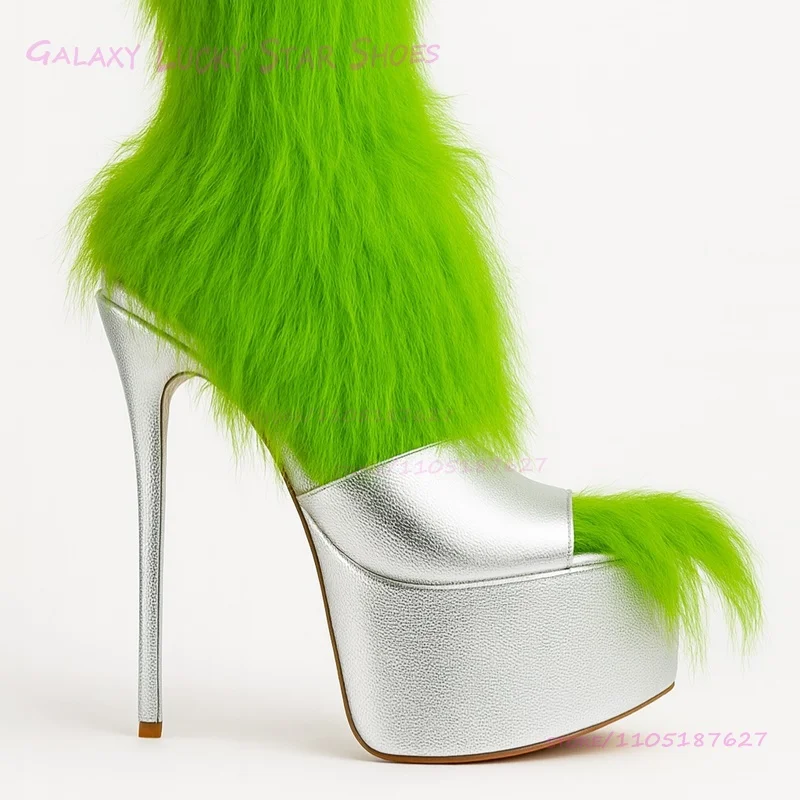 

Silver Satin Sandals With Round Platform Stiletto Heel Deep Purple Sexy Slipper Women Gold Silk Open Summer Black Slingback Shoe