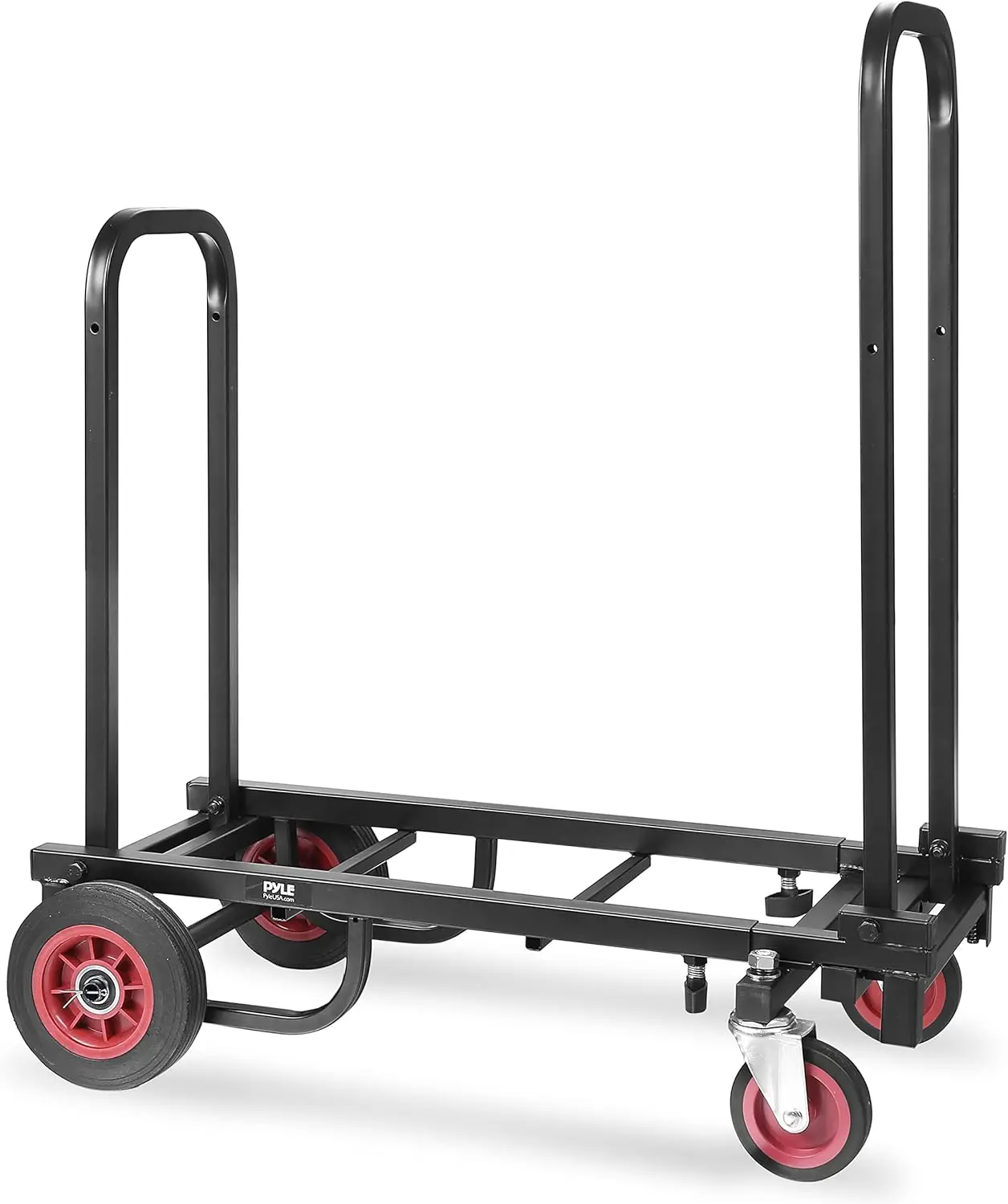 Compact Folding Adjustable Equipment Cart - Heavy Duty 8-in-1 Convertible Cart Hand Truck/Dolly/Platform Cart with R-Trac Wheels