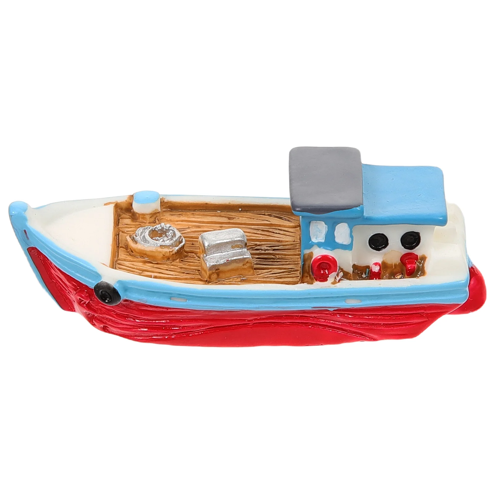 

Mediterranean Fishing Boat naments Resin Miniature Beach Style Decor Landscape Craft Sturdy Material Fine Artistry