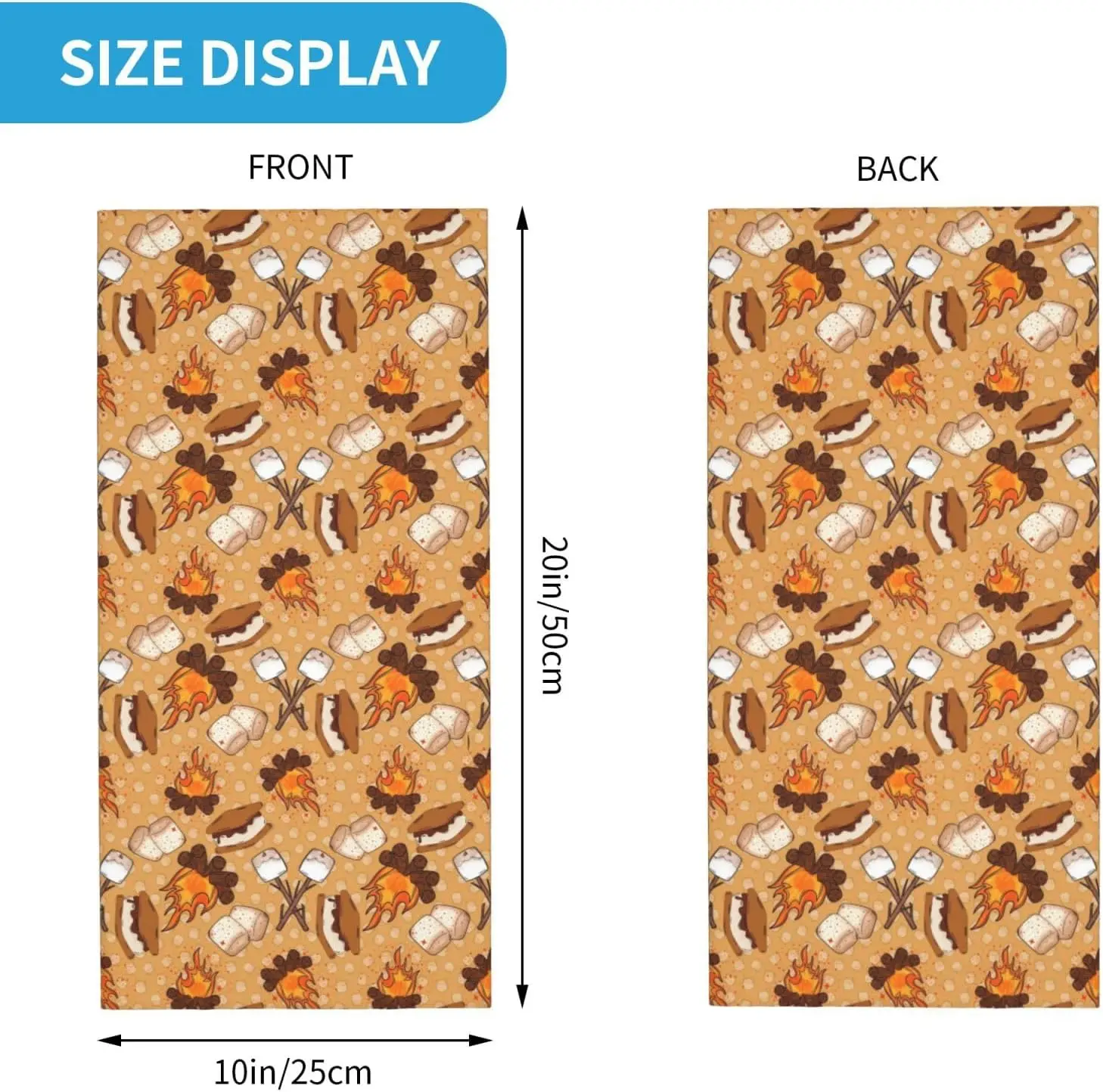 Roasted Marshmallows Neck Gaiter Face Mask Breathable Bandanas Face Cover Scarf Headwear for Cycling Running Hiking