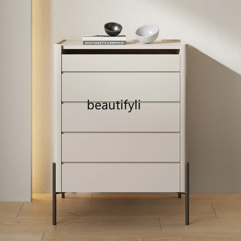 Italian minimalist Nordic creative drawer six-bucket locker bedroom paint low cabinet