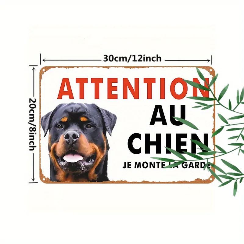 2D Flat Vintage Rottweiler Metal Wall Sign - 