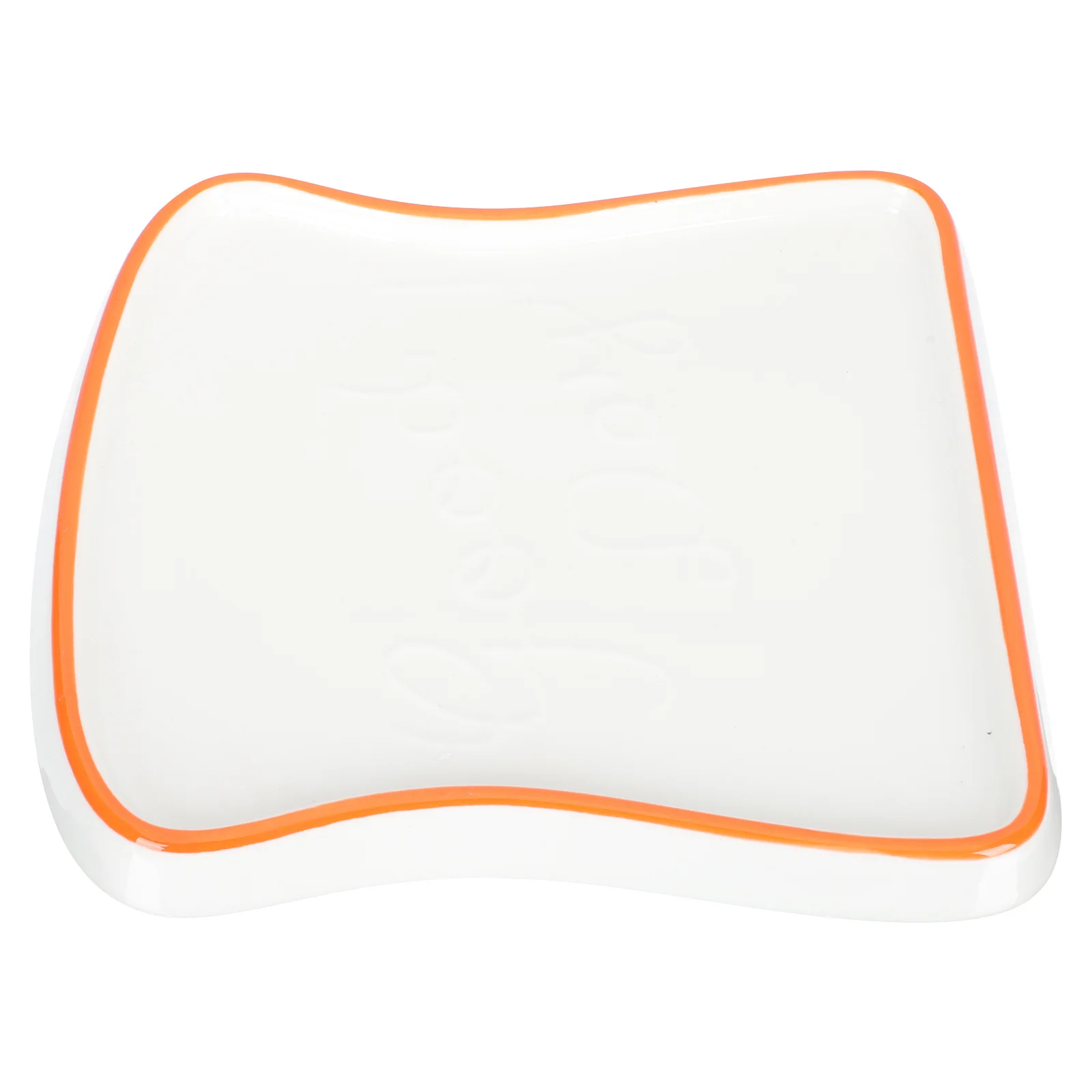 

Toast Shape Ceramic Meal Tray Breakfast Meal Plate Household Food Plate Heat Resistant Microwave Oven Safe Party Use