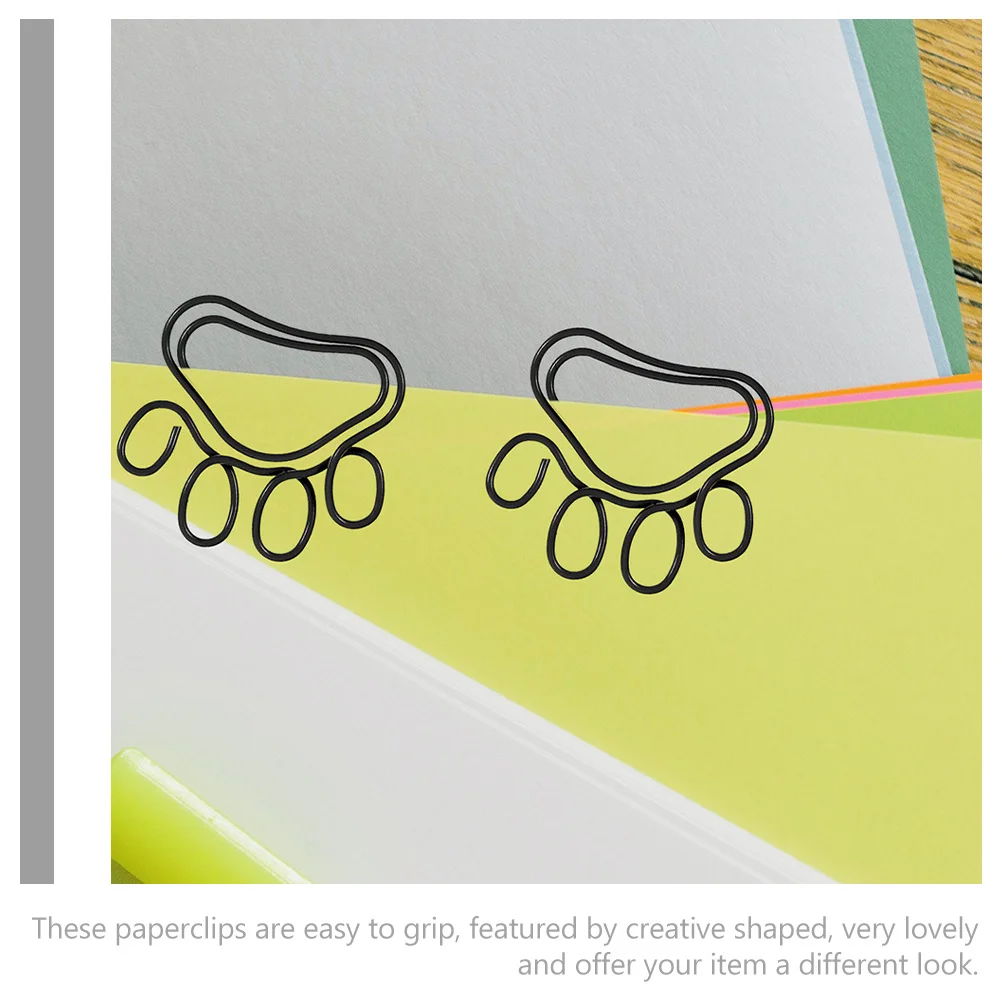 

50Pcs Claw Paper Clips Metal Creative Shaped Small Paperclips Cute Document File Clips Office Paper Clamp Metal Paperclips