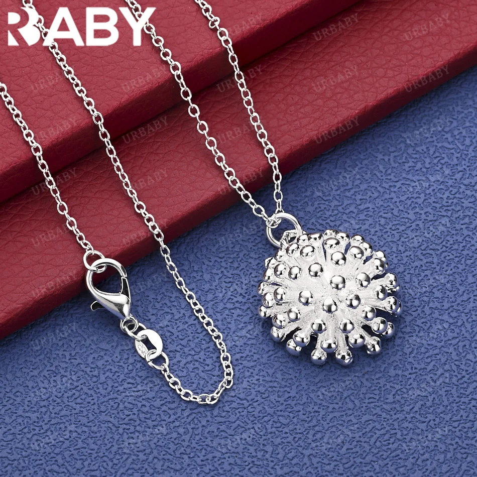 

URBABY 40-75cm 925 Sterling Silver Geometric Pendant Necklace Charm Trend Birthday Gifts Fashion Party