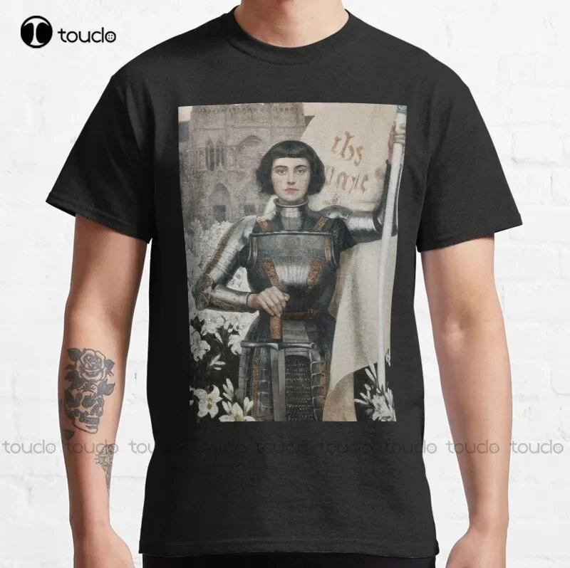 New A 1903 Engraving Of Joan Of Arc. Classic T-Shirt Cotton Tee Shirt Custom Aldult Teen Unisex Digital Printing Tee Shirts