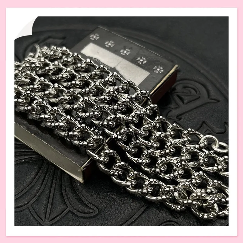 

Full Flower Necklace Hip Hop Punk Handsome Trendy Men Thick Chain Versatile Personality Old Neck Chain Source