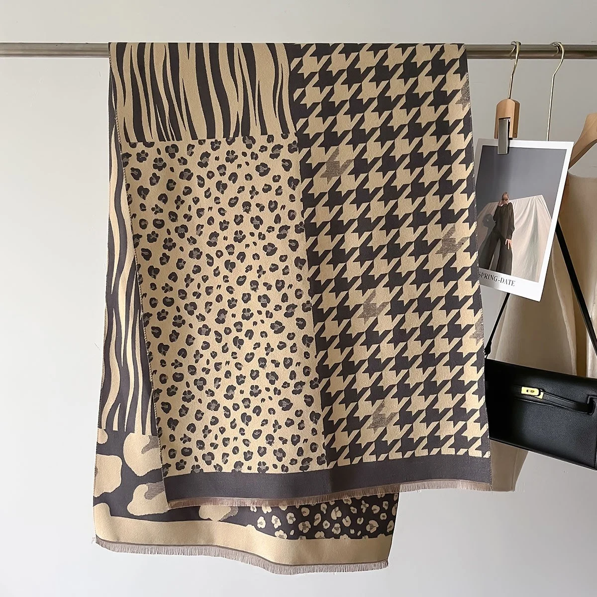 الوجهين فو الكشمير وشاح للنساء الشتاء Hot البيع للموسم المألوف تنوعا الدفء أناقة طويلة شال الرقبة #5