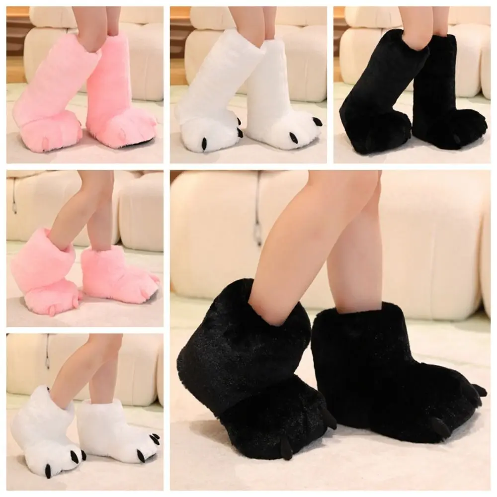 Botas de disfraz de Cosplay de dibujos animados, botas grandes exageradas de felpa con garra de bestia, accesorios de Cosplay peludos cálidos, zapatos para Club