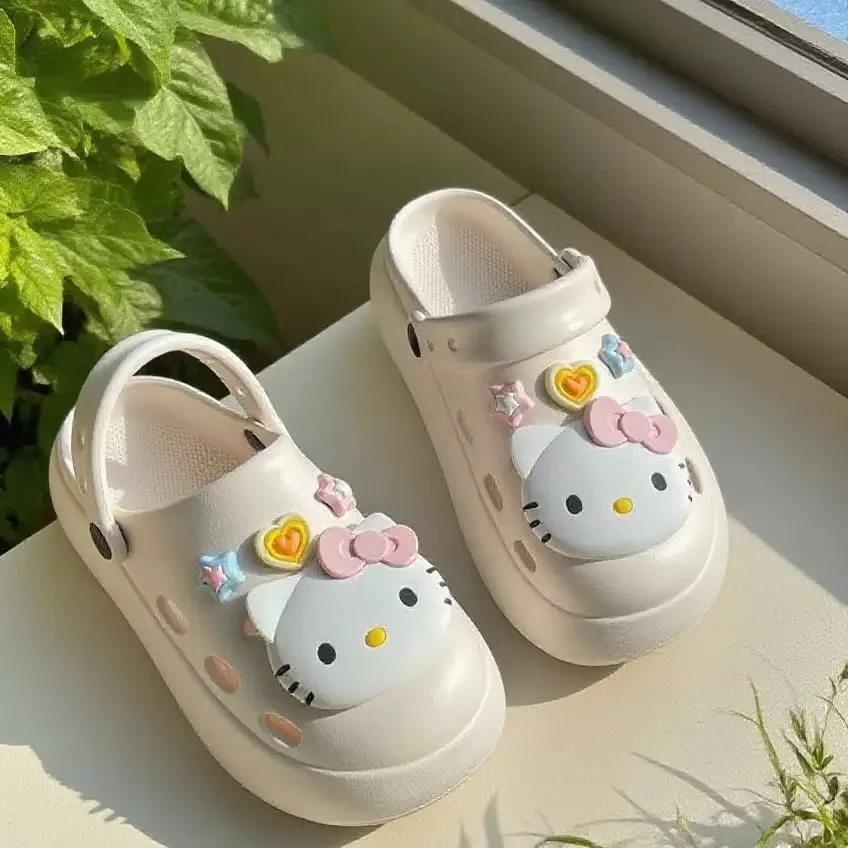 Hello Kitty Cute Shoe Charms Set Cartoon KT Cat Hole Shoes Accessories DIY  Shoes Slippers & Clogs Gifts For Girls Christmas