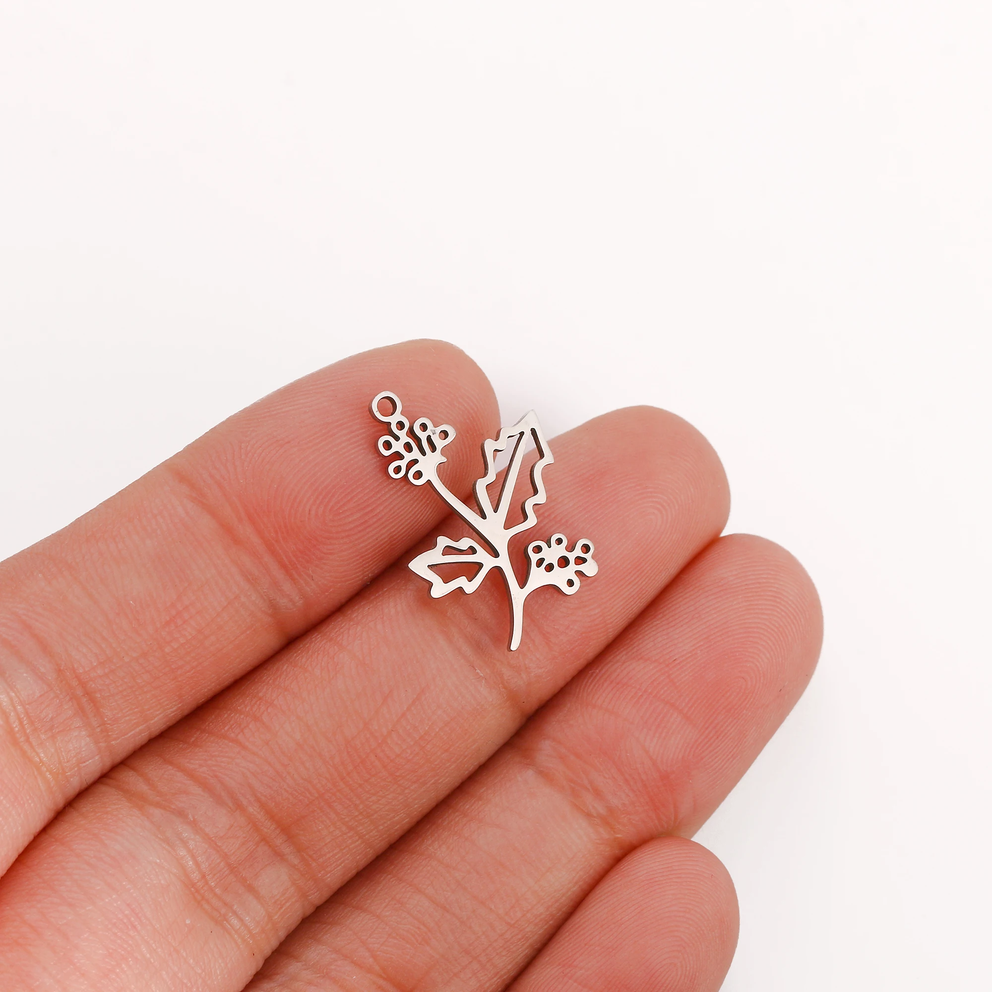 5PCS Edelstahl 12 Geburt Blume Charms Rose Anhänger Für Die Herstellung Von Halskette Armband Ohrringe DIY Schmuck Zubehör Großhandel – Detail 13